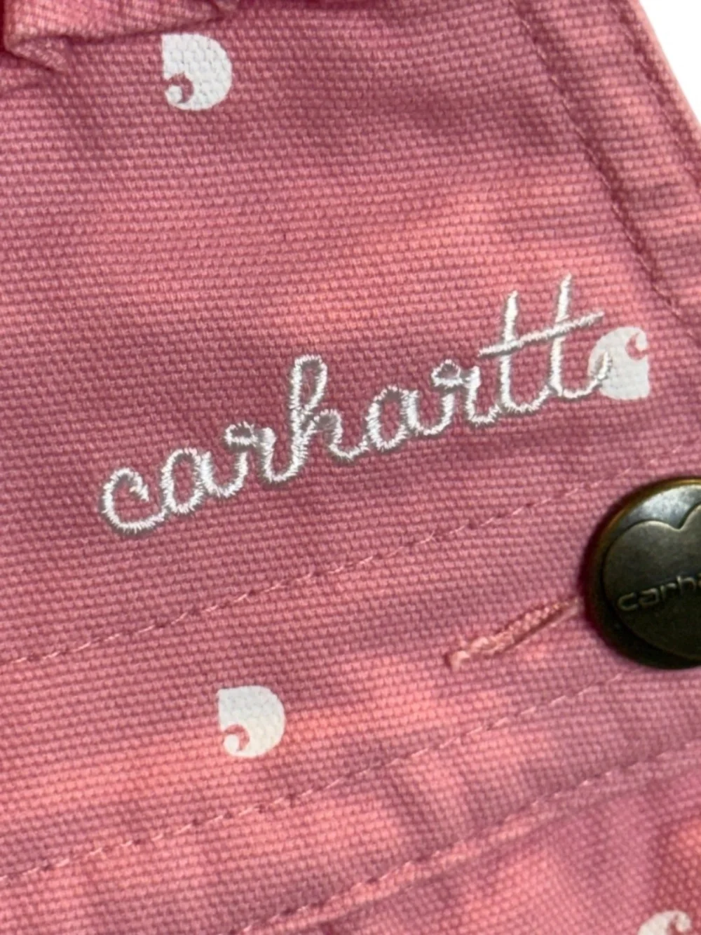 Carhartt Rose Pink White Polka Dots Ruffle Pocket Shortails